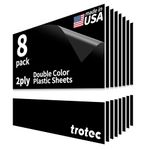 Trotec TroLase | Laser Engraving Double Color Plastic Sheet | 12" x 12" x 1/16", 8 Pcs | Black/White | 2 Ply | Modified Acrylic | Engraving Blanks for Laser, Saw, Guillotine | Made in USA