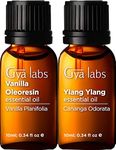 Gya Labs Ylang Ylang Essential Oil & Vanilla Essential Oil (10ml) - 2-in-1 Pack