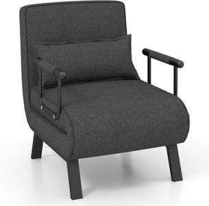 COSTWAY Folding Sofa Bed – Dark Grey Convertible Sleeper