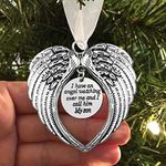 Christmas Memorial Ornaments Angel Wings, I Have a Angel Watching Over Me I Call Him My Son in Memory of Loss Loved One in Heaven Gift Christmas Tree Hanging Pendant Sympathy Gifts