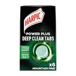 Harpic Power Plus Deep Cleaning Toilet Tablets, Mountain Pine, Pack 1 x 6 Tablets, Deep Clean Without Scrubbing, Removes 100% Limescale, Toilet Cleaner