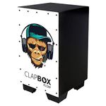 Clapbox Flow Graphic Cajon- Walnut wood (H:50 W:30 L:30) - 3 Internal Snares, Black (Disco) (Smoking Monkey)