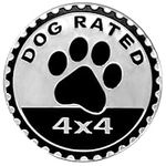 USTOPF1T Dog Badge Rated Car Emblem, 4 x 4 Metal Car Badge, Circle Badge Decoration, 3D Metal Car Badge, Compatible Jeep Wrangler Car Trucks SUV (Black)