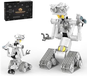 Johnny 5 Robot Building Block Set, Short Open Circuit Movie Johnny 5 Action Figure, Track Robot Mech Armor Building Toy, Number 5 Mechanical Model, 313 Pcs Christmas Birthday Gift for Kids Boys Adults