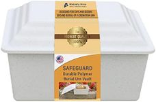 Safeguard Durable Injection Molded ABS Burial Urn Vault - Urn Vault for Ground Burial of One Cremation Urn - White - Made in The U.S.A.