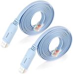 USB to RJ45 Console Cable 2pack, Essential Tool for Cisco, NETGEAR, Ubiquiti, LINKSYS, TP-Link Routers/Switches Connection, Compatible with Windows, Mac, Linux Laptops