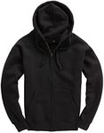 D&H CLOTHING UK Zipper Hoodie Premium Zipped Black Adult Zip Up Unisex XS-6XL Heavy Blended Hooded Fleece Jumper Work Wear Sweatshirt Hoodies Top Plain BNW Unisex 4XL BLACK