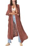 Kawai Peach Women's Summer Long Beach Dress Kimono Maxi Kaftan Cover ups Green Red