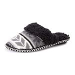MUK LUKS Women's Frida Scuff Slippers, Charcoal, X-Large