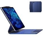 typecase Edge Magic Style Keyboard for iPad Air 13 (M2) 2024 & iPad Pro 12.9 Inch (6th/5th/4th/3rdGen), Click Anywhere Trackpad, 11-Color Backlit, Cantilever, Light Weight, Pencil Dock-Navy Blue