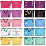 Sabary Nurse Appreciation Gifts Bulk Nurse Makeup Canvas Bag with Zipper Thank You Nurse Sign Cosmetic Bags Cute Nursing Assistant Travel Pouch CNA Week Gift(20 Pcs)