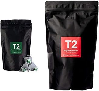 T2 Tea Morning Breakfast Tea Bundle, English Breakfast and Melbourne Breakfast Black Tea in Resealable Foil Refill Bag, 2 x 60 Teabags, Perfect with Milk