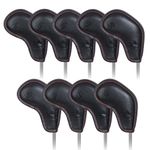 Craftsman Golf Magnetic Headcover Set for Golf Iron Headcovers Black 9pcs Understated with Embossed No.