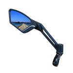 MEACHOW 2022 NEW Handlebar Bike Mirror, Scratch-Resistant and Blast-Resistant Glass Lens, Adjustable Safe Rearview Mirror, Bicycle Mirror,ME-003 (Blue Left Side)