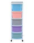 LD LUCIDO DECORE 5 Multi-Purpose Anti-Slip Shoes Modular Drawer Storage System with Trolley Wheels (Multicolor, XL), Rectangular