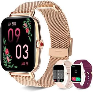 Iaret Smart Watch for Women(Call Receive/Dial), Fitness Tracker Waterproof Smartwatch for Android iOS Phones 1.7" HD Full Touch Screen Digital Watches with Heart Rate Sleep Monitor Pedometer