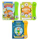 Kiddale Pack of 3 Musical Interactive Sound Books:Trip to Zoo,Powerful Habits & English Essentials|Ideal Gift for Toddler|E Learning Book|Smart Intelligent Activity Books|Nursery Rhymes|Talking Book