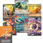 Pokemon Cards Jumbo 2 Random Cards, Pokemon Jumbo XXL Cards, 2-Pack Giant GX VMAX Mega V Cards, Pokemon Cards Original, Official Pokemon Cards English Language