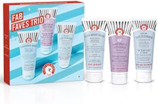 First Aid Beauty FAB Faves Trio: KP Bump Eraser Body Scrub with 10% AHA 2 oz, Ultra Repair Cream 2 oz & Pure Skin Face Cleanser 2 oz