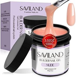 SAVILAND 100 g Builder Nail Gel U V - 3.5 oz Nude Color Hard Gel for Nails High-Capacity for Nail Extension Enhancement Strengthen U V Gel LED Repair Carving DIY Nail Art Manicure Set