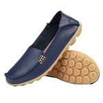 Judxsious Women's Comfortable Loafers Casual Round Toe Moccasins Wild Driving Flats Soft Walking Shoes Women's Slip Ons Darkblue