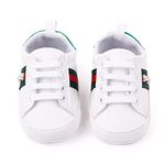 YWY Baby Boys Girls Sneakers Anti-Slip Prewalkers First Walking Shoes Walkers PU Leather Upper 6-12 Months White