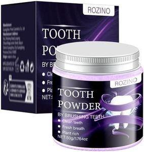 Purple Teeth Whitening Powder,Mint Fresh Breath,Stain Removal,Fluoride Free Dental Care for Sensitive Teeth & Long Lasting Freshness (1)