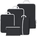 Compression Packing Cubes for Backpack,Suitcase Organiser Bags,Travel Packing Cubes Compression Set,Waterproof Travel Organiser Packing Bags,Packing Cubes for Suitcases Compression(Black 5 Pack)