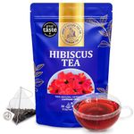 Premium Hibiscus Tea Bags - | Exquisite Floral Infusion | Vitamin-C Rich & Refreshing | Caffeine Free | Dried PURE Hibiscus Herbal Tea 25 Pyramid Bags | Hot or Iced Tea.