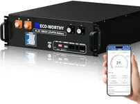 ECO-WORTHY 48V 100Ah LiFePO4 Lithium Battery, 5.12kWh Capacity, Server Rack Battery with Bluetooth, 6000 Cycles, 3U Chassis, Perfect for Off-Grid, Solar, Backup Power