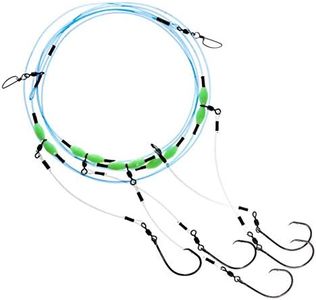 Rite Angler Deep Drop Rig, 5 Circle Hooks with Blue Line, Saltwater Bottom Fishing Rig for Snapper, Grouper, Halibut, Includes Glow Beads, Heavy-Duty Swivel, for Deep Sea Fishing (6/0)