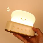 Cute Toast Lamp Bread Night Light Rechargeable, Portable Kids Toast Nightlight Adjustable Brightness Bedside Night Lamp Cute Room Decor for Teens Girls Christmas Gifts