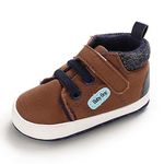 MASOCIO Baby Boy Shoes Infant Toddler First Walking Trainer Prewalker Brown 6-12 Months