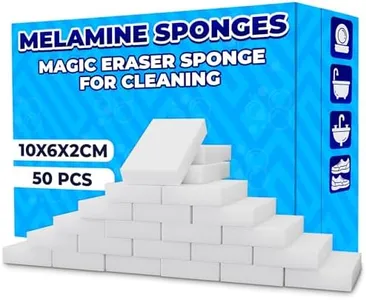 50 Pcs Melamine Sponges for Cleaning - White Melamine Sponge, Convenient Cleaning Blocks (10x6x2 cm), Non-Scratch & Damage Resistance Surface, Multipurpose Eraser Pads for Kitchen, Bathroom, and Walls