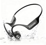 Essonio Bone Conduction Headphones IP68 Waterproof Swimming Headphones with Mic Bluetooth Open Ear Earbuds with MP3 Mode 32GB Memory Deep Bass Secure Fit for Running, Cycling and Fitness, Black