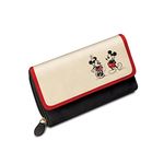 The Bradford Exchange - Women's Disney ‘Mickey and Minnie Love Story’ Wallet - Faux Leather - Cream & Black