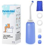 RUFCRIL Portable Travel Bidet with Carry Bag, TPE Material for High Temperature Resistance, 500ml Capacity with 2 Sealing Rings, Essentials for Postpartum Perineal Care,Hemorrhoid Treatment(Blue)