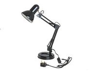 homelife for easy living 35W Swing Poise Hobby Desk Lamp - Tilt/Swivel Head - 35cm Swing Arm - Max. Height 52cm - Weighted Base with Desk Tidy - Inline Switch - L945BK - Black