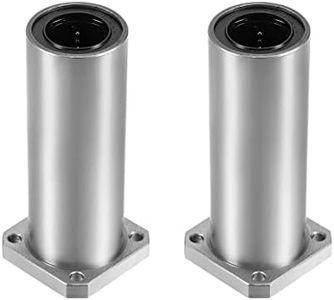 HiPicco Linear Ball Bearings, LMK25LUU 25mm Square Flange Linear Motion Bushing Double Side Rubber Sealed for 25mm Linear Shaft CNC Machine 3D Printer 2 Pack