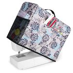 CURMIO Sewing Machine Cover with Pockets, Dust Cover Compatible with Most Standard Singer and Brother Sewing Machine, Dandelion