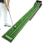 PGM Putting Green Indoor - Golf Putting Mat with Auto Ball Return - Crystal Velvet Putting Matt for Indoors - Golf Mats Practice Outdoor, Home and Office - Golf Accessories for Men