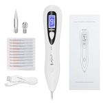 CHRERNA Skin Tag Removal Pen Kits, Mole Remover Pen Kits with 9 Modes &LCD Display Replaceable Kits,Professional Mole Removal Pen Kits for Age Spots, Freckle,Watt, Nevus (White)