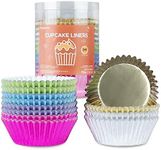Parmedu 240pcs Metallic Foil Cupcak