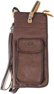 Walker & Williams DPV-4 Walnut Brown Drum Stick Bag with Detachable Straps Holds 10-12 Pairs