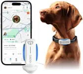 DBDD Dog GPS Tracker, Smart GPS Tracker for Dogs, Real Time Location | Escape Alerts | Activity Tracking | Waterproof, Compatible with iOS and Android (for 40lb+ Dogs)（White）