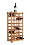 CGB Giftware New Real Wooden Rustic Wine Rack/Cabinet, 32 Bottles with Table Top, Kitchen/Bar