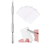 Makartt Cuticle Pusher with Mini Nail Files Double Ended Cuticle Remover and Cutter Professional Grade Stainless Steel Manicure and Pedicure Tool