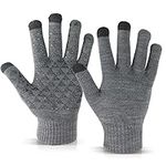 Winter Gloves for Men - Warm Touchscreen Sensitive, Soft Thermal Lining - Elastic Cuff, Anti-Slip Silicone, Flexible Fabric,Black