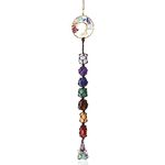 MAIBAOTA Tree of Life Decor 7 Chakra Stones Healing Crystals Wall Decor for Meditation Feng Shui Yoga Crystal Car Hanging Ornament Interior Christmas Home Decoration