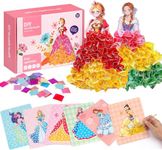 Cots and Cuddles DIY Princess Theme Gown Poking Art & Craft Cut Out Activity Kit for Kids 10pc (Random Design)